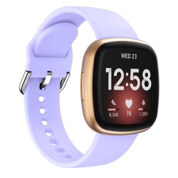 Bild 2,  Silikon Armband Versa 3/Fitbit Sense - Ljus Lila