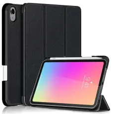  iPad Mini 2024/2021 Fodral Tri-Fold Med Pennh&aring;llare Svart