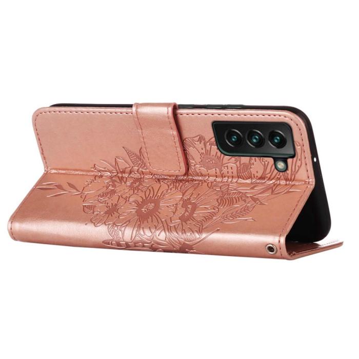 Bild 4,  Samsung Galaxy S23 Plus Fodral Fjäril Roséguld