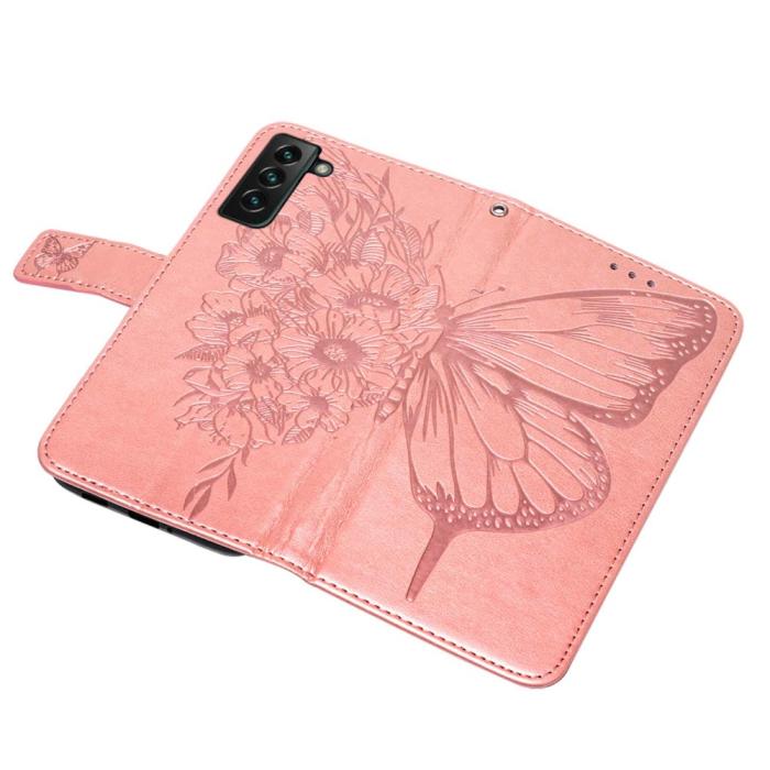 Bild 6,  Samsung Galaxy S23 Plus Fodral Fjäril Roséguld