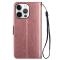  iPhone 13 Pro Fodral Crazy Horse Läder Roséguld