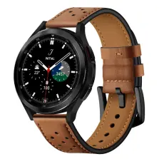Tech-Protect Tech-Protect &Auml;kta L&auml;der Armband Galaxy Watch 4/5/5 Pro/6/7/FE Brun