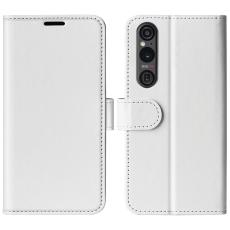  Sony Xperia 1 VI Fodral Crazy Horse L&auml;der Vit