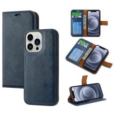  iPhone 15 Plus 2in1 Magnet Fodral Crazy Horse Bl&aring;