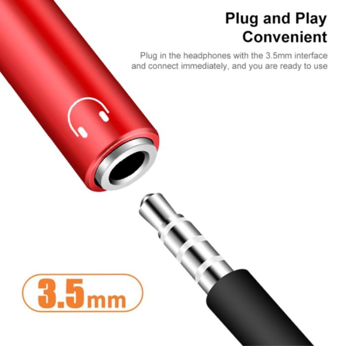 Bild 4,  60W PD 2in1 USB-C Till USB-C/AUX-Hona Adapter Silver