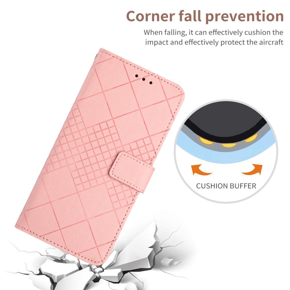 OnePlus 15 Fodral Läder Rhombus Rosa