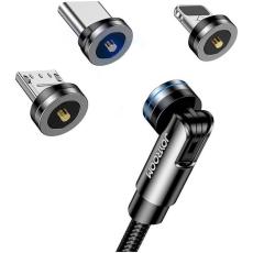 JOYROOM Joyroom 1.2m 3in1 Magnetisk USB Kabel Lightning / USB-C / MicroUSB Svart
