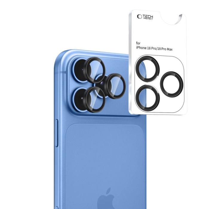 Bild 2, Tech-Protect Tech-Protect iPhone 18 Pro / 18 Pro Max Linsskydd Svart