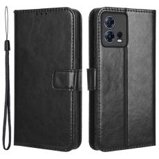  Motorola Edge 30 Fusion 5G Fodral Crazy Horse L&auml;der Svart