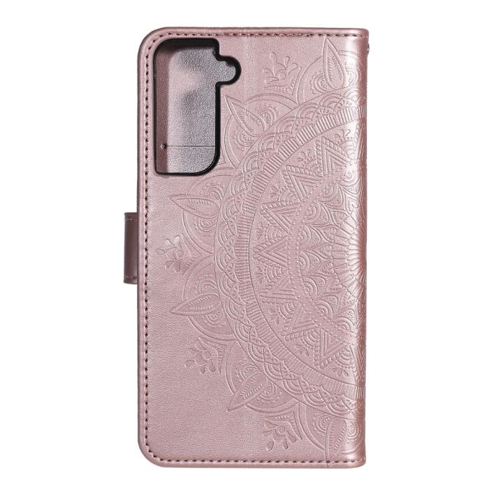 Bild 3,  Samsung Galaxy S21 - Mandala Plånboksfodral - Roséguld