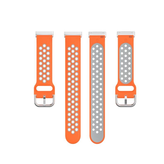 Bild 5,  Silikon Träningsarmband Armband Versa 3/Fitbit Sense - Orange/Grå