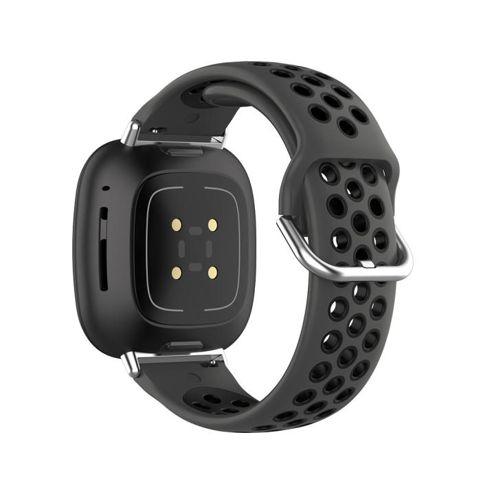 Bild 3,  Silikon Träningsarmband Armband Versa 3/Fitbit Sense - Svart