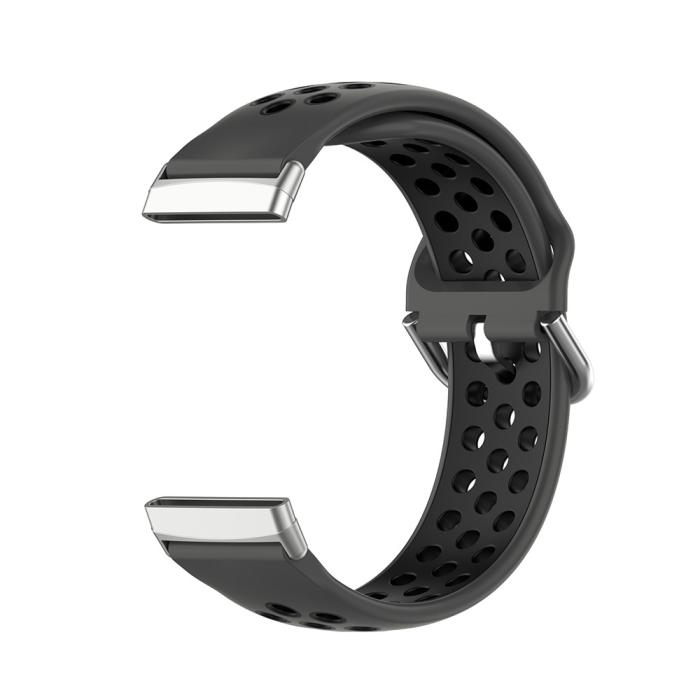Bild 4,  Silikon Träningsarmband Armband Versa 3/Fitbit Sense - Svart