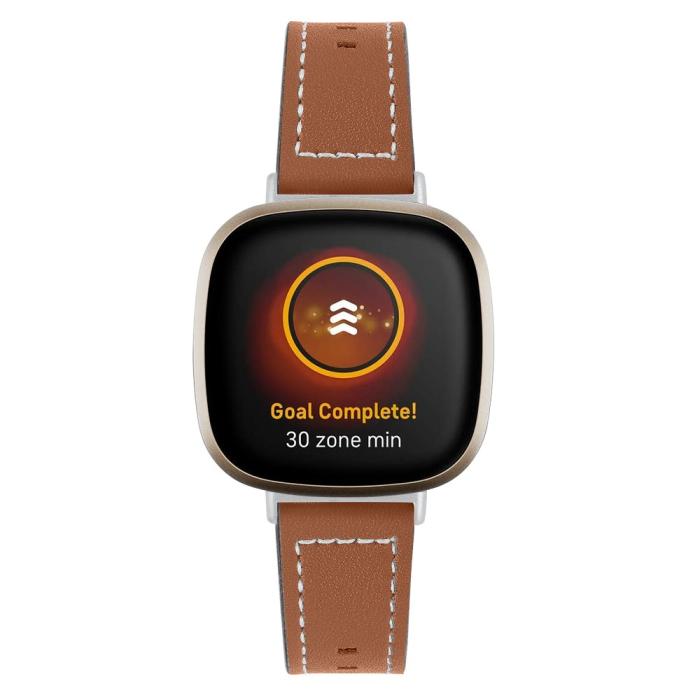 Bild 2,  Äkta Läder Armband Versa 3/Fitbit Sense - Brun