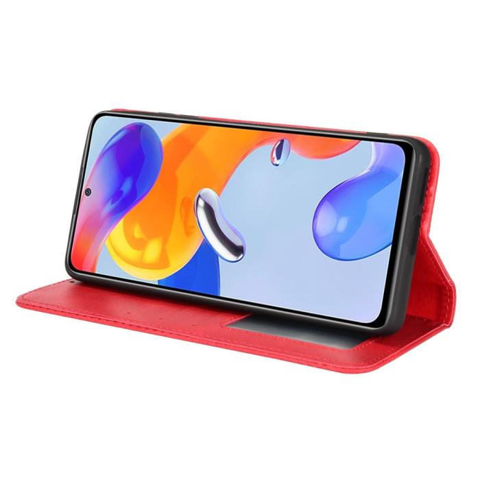 Bild 5,  Xiaomi Redmi Note 11 Pro 5G Fodral Flip Vintage Röd