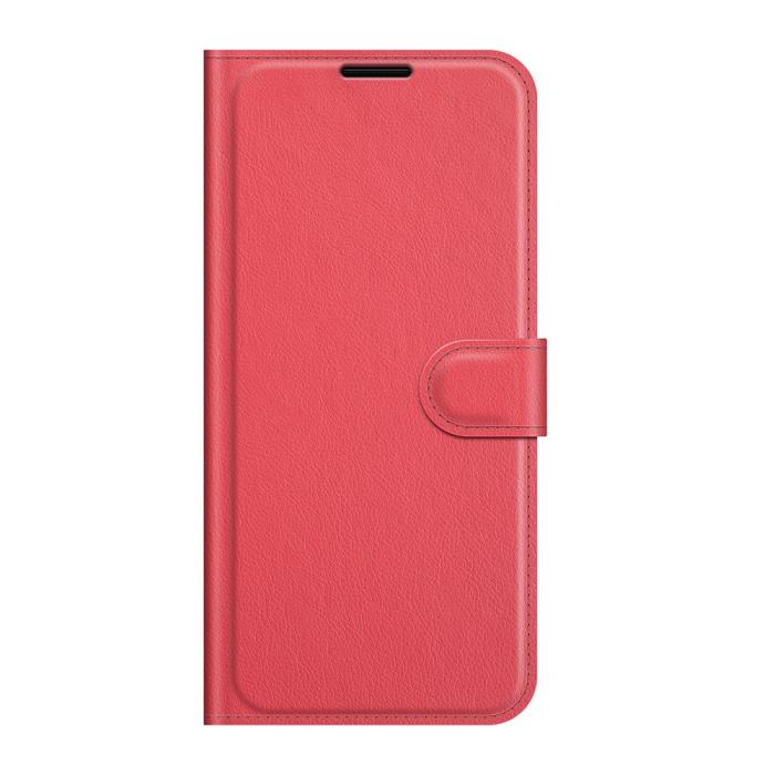 Bild 2,  Samsung Galaxy S22 Ultra Fodral Litchi Läder Röd
