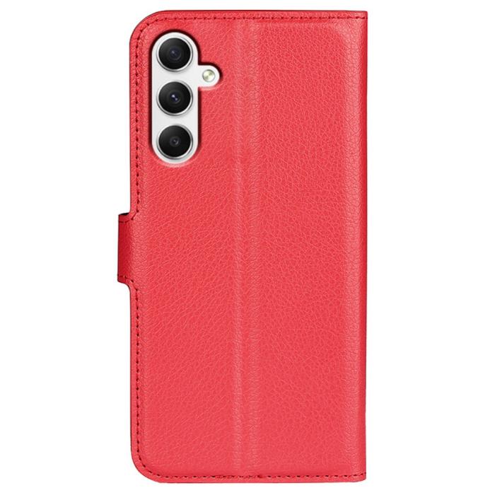 Bild 6,  Samsung Galaxy A35 5G Fodral Läder Litchi Röd