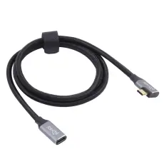  1.5m USB-C Hane Elbow - USB-C Hona Adapter Kabel Svart