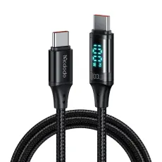 MCDODO Mcdodo 1.2m 100W USB-C - USB-C LED Snabbladdning Svart