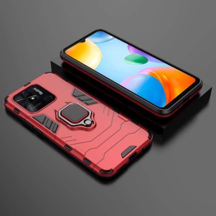 Bild 6,  Xiaomi Redmi 10C Skal Hybrid Ring Röd