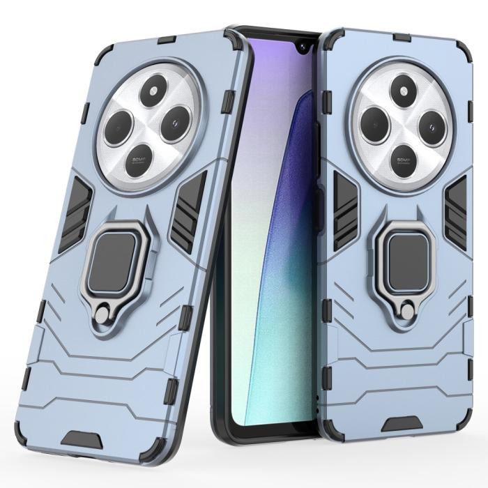Bild 2,  Xiaomi Redmi 14C Skal Hybrid Armor Ring Blå