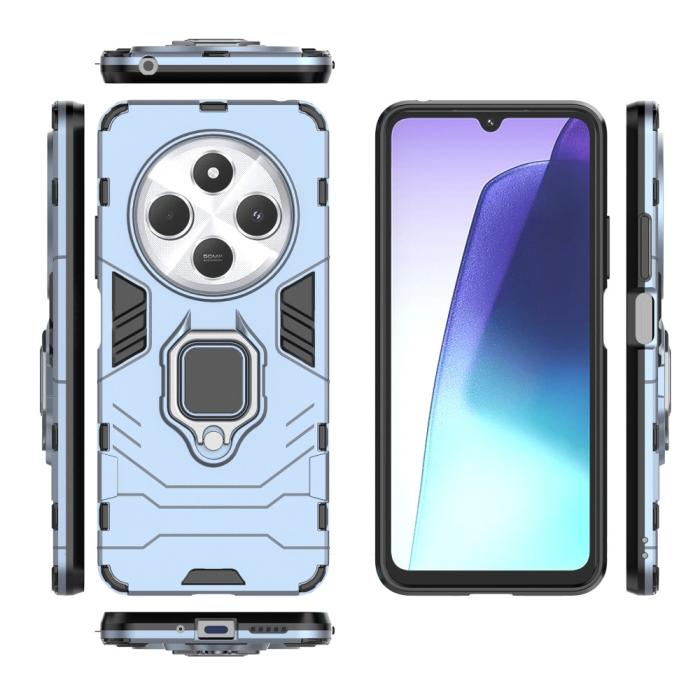 Bild 4,  Xiaomi Redmi 14C Skal Hybrid Armor Ring Blå