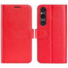  Sony Xperia 1 VI Fodral Crazy Horse L&auml;der R&ouml;d