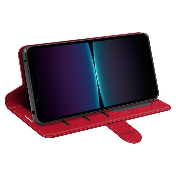 Bild 3,  Sony Xperia 1 VI Fodral Crazy Horse Läder Röd
