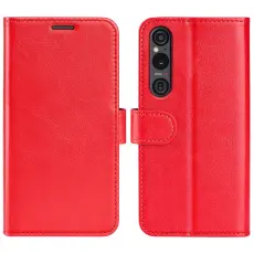  Sony Xperia 1 VI Fodral Crazy Horse L&auml;der R&ouml;d