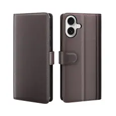  iPhone 17 Fodral Premium &Auml;kta L&auml;der Brun