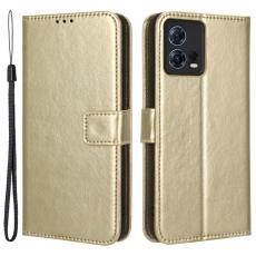  Motorola Edge 30 Fusion 5G Fodral Crazy Horse L&auml;der Guld