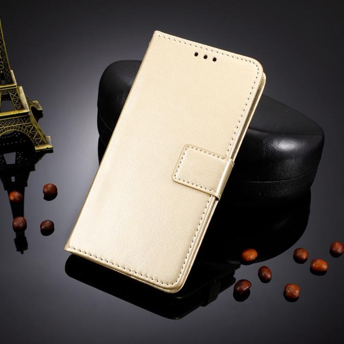 Bild 4,  Motorola Edge 30 Fusion 5G Fodral Crazy Horse Läder Guld