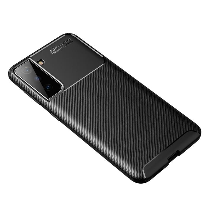 Bild 2,  Samsung Galaxy S21 - Kolfiber Textur Skal - Svart