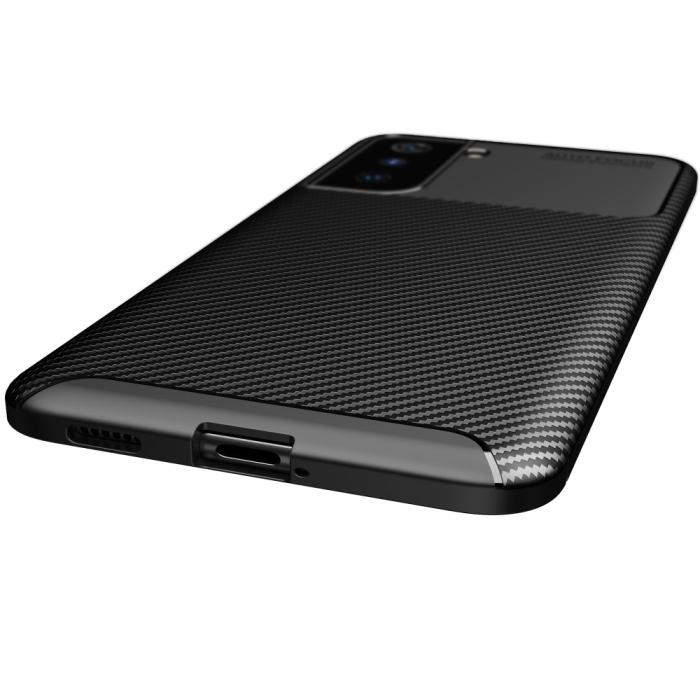 Bild 3,  Samsung Galaxy S21 - Kolfiber Textur Skal - Svart