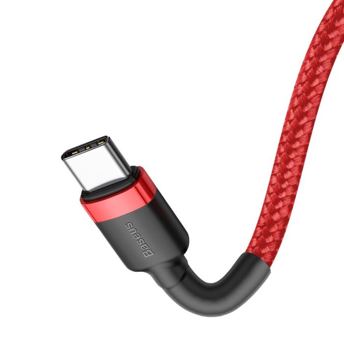 Bild 3, BASEUS BASEUS 60W 2m Type-C PD Flätad Nylon Kabel - Röd
