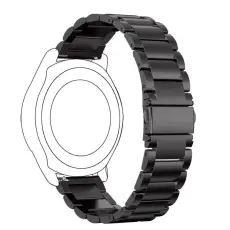  Lyxigt Metallarmband I Rostfritt St&aring;l - Svart (22 mm)