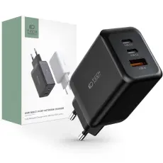 Tech-Protect Tech-Protect 65W PD/QC V&auml;ggladdare 2x USB-C 1x USB-A Svart