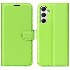  Samsung Galaxy A35 5G Fodral L&auml;der Litchi Gr&ouml;n