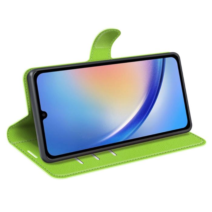 Bild 3,  Samsung Galaxy A35 5G Fodral Läder Litchi Grön
