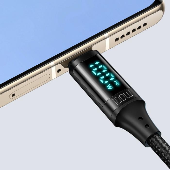 Bild 6, MCDODO Mcdodo 1.2m 100W USB-C - USB-C LED Snabbladdning Svart