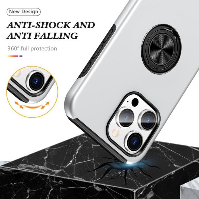 Bild 3,  iPhone 16 Pro Skal Med Ringhållare Kickstand Silver