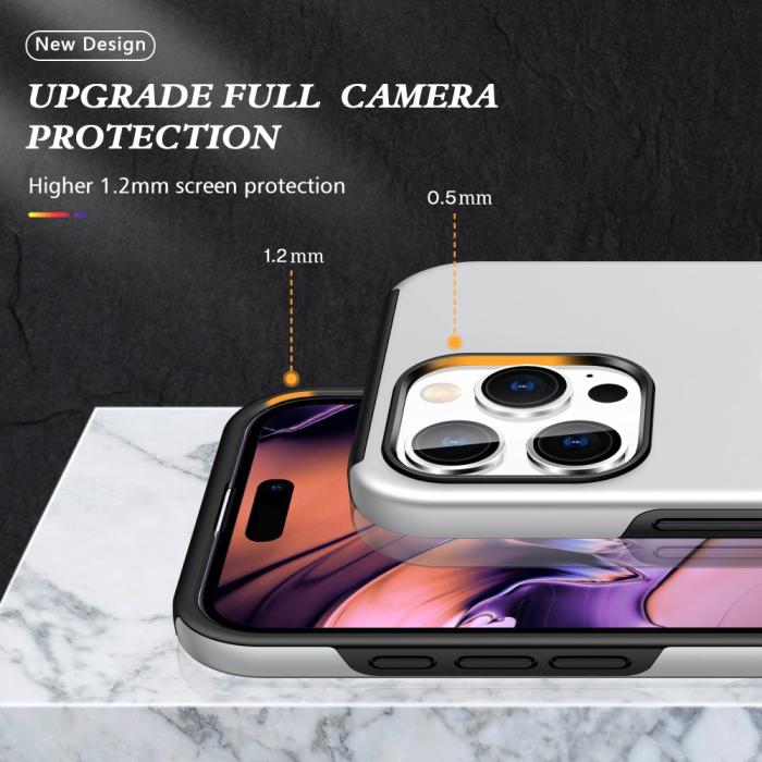 Bild 5,  iPhone 16 Pro Skal Med Ringhållare Kickstand Silver