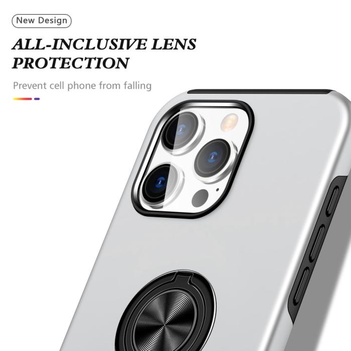 Bild 6,  iPhone 16 Pro Skal Med Ringhållare Kickstand Silver