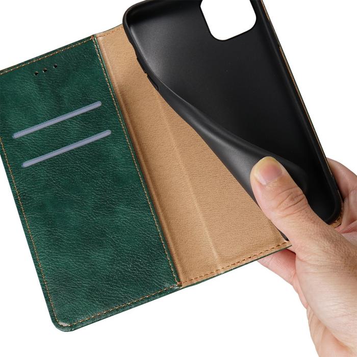 Bild 3,  Xiaomi Redmi 9C Fodral Flip Läder Mörk Grön
