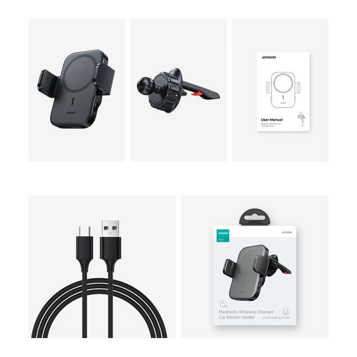 Bild 7, JOYROOM Joyroom 15W MagSafe Qi Laddare För Luftventil Svart