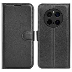  Honor Magic7 Pro Fodral Litchi L&auml;der Svart
