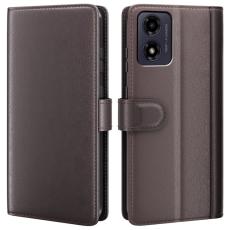  Motorola Moto G04 4G/G24 4G &Auml;kta L&auml;der Fodral Brun
