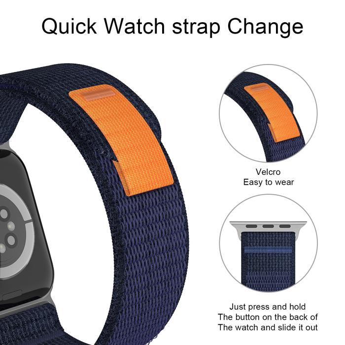 Bild 5, ColorPop Apple Watch 42/44/45/46/49 mm Armband Nylon Trail Loop