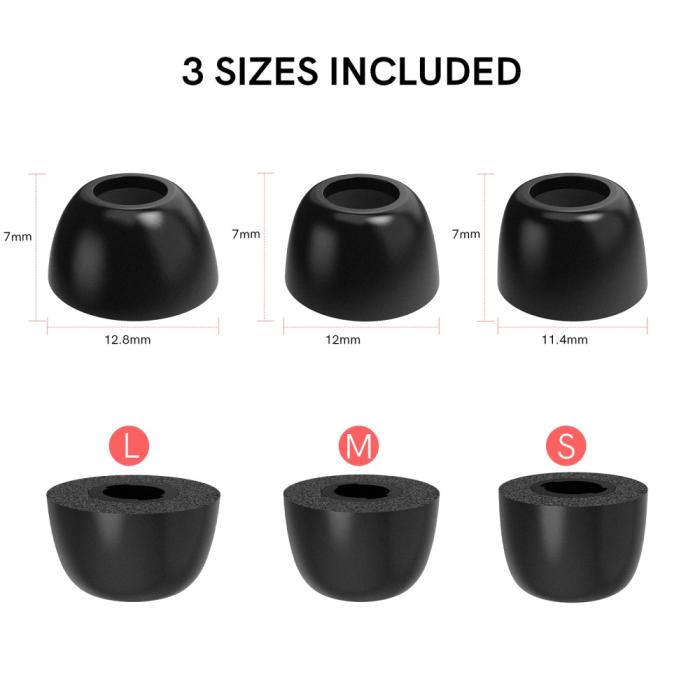 Bild 3,  3-PACK Öronpluggar / Earbuds Galaxy Buds Pro/Buds Pro 2 Svart