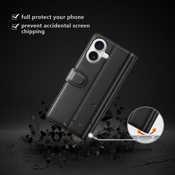 Bild 2,  iPhone 17 Fodral Premium Äkta Läder Svart